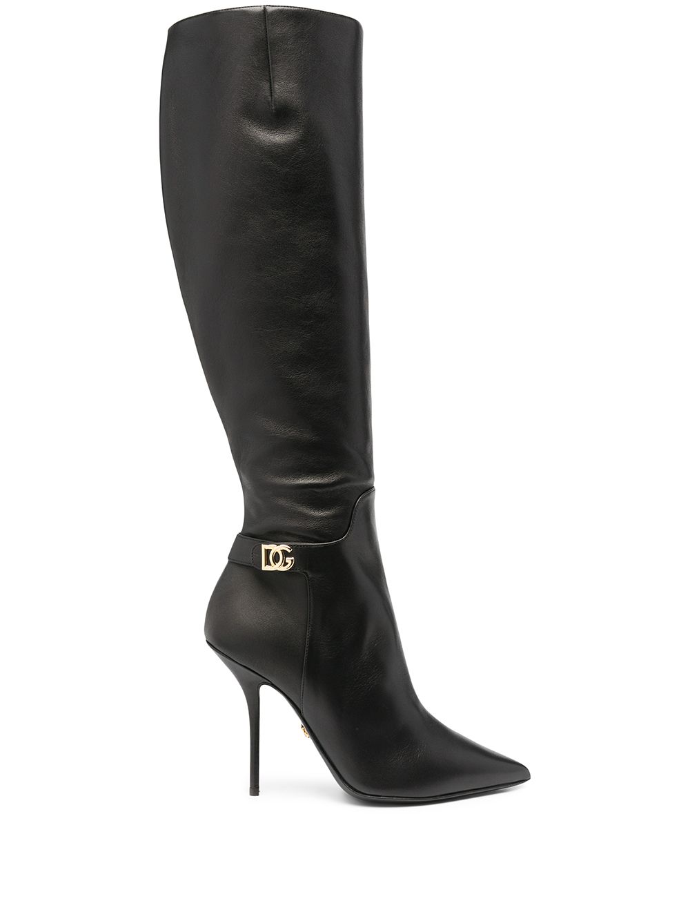 Dolce & Gabbana Logo Plaque knee-length Heeled Boots - Farfetch