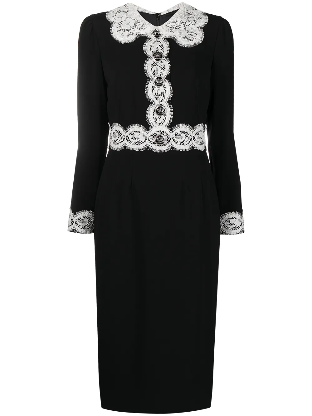 lace trim midi dress