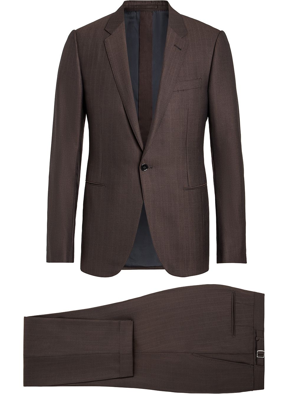 Ermenegildo Zegna Single-breasted Two-piece Suit In Brown