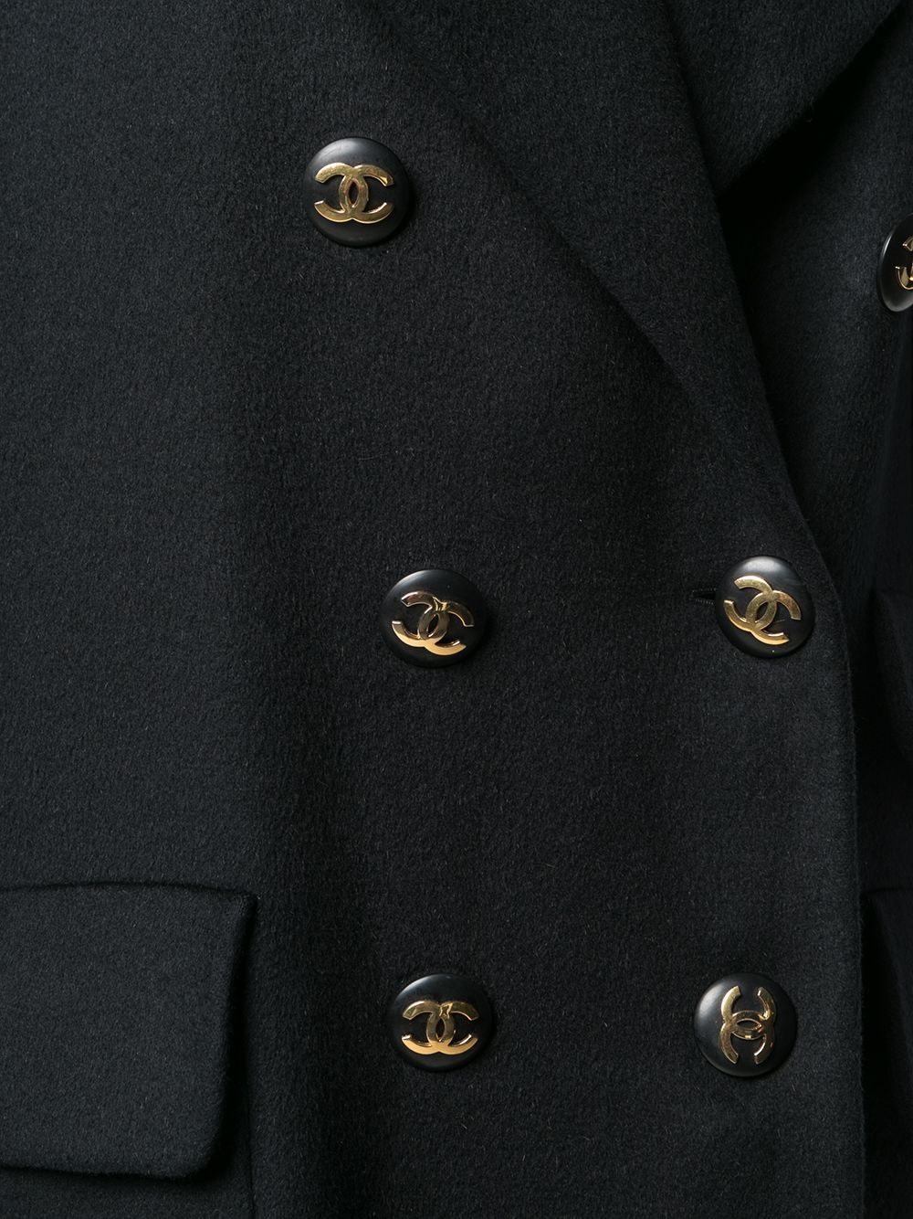 фото Chanel pre-owned двубортное пальто по колено