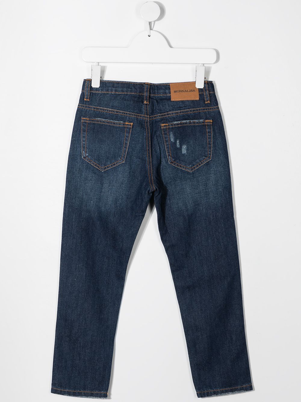 фото Monnalisa прямые джинсы с вышивкой mickey