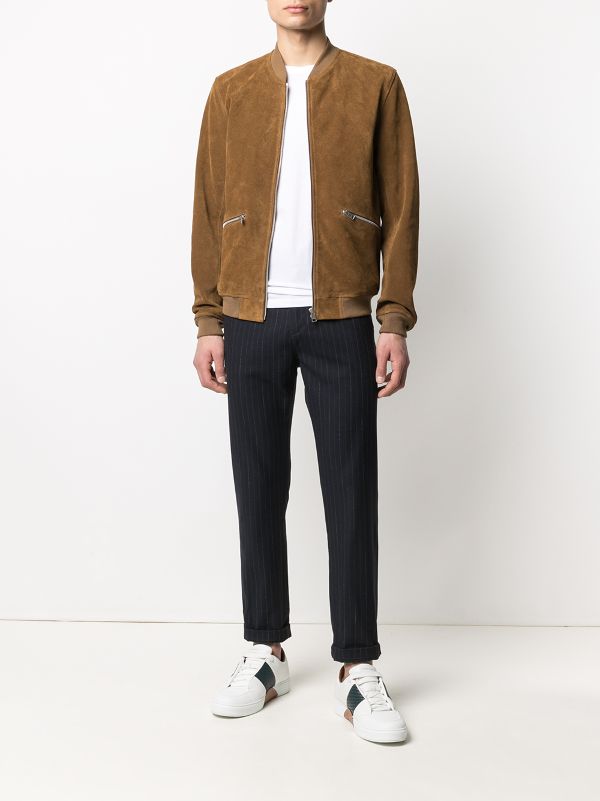 sandro leather bomber