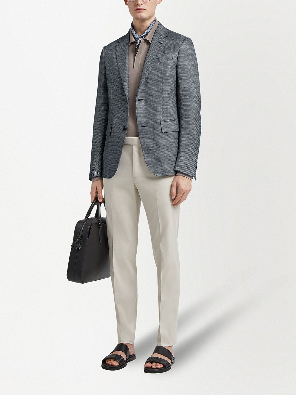 фото Ermenegildo zegna notched-lapel single-breasted blazer