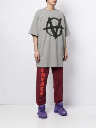 anarchy-print oversized T-shirt展示图