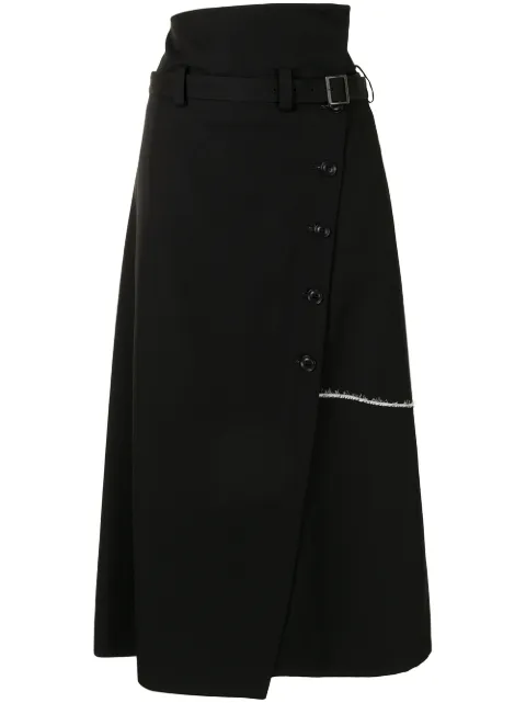 Y's asymmetric midi skirt