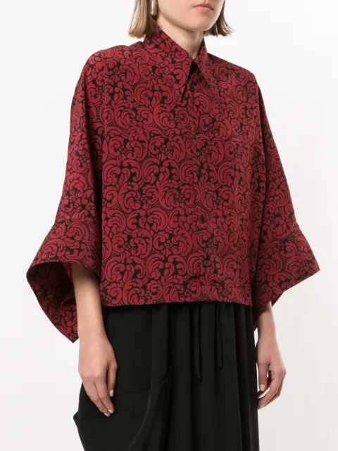 paisley print button up
