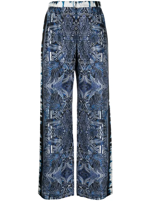 Dolce \u0026 Gabbana Pantalones anchos de satén de seda con ribete de encaje  rosa | Balardí