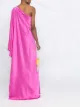 Image 2 of Alberta Ferretti one-shoulder draped silk gown