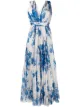 Image 1 of Alberta Ferretti floral-print draped long silk dress