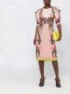 Image 2 of Alberta Ferretti floral-print draped-sleeve midi dress