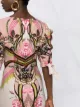 Alberta Ferretti floral-print draped-sleeve midi dress