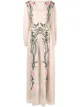 Image 1 of Alberta Ferretti embroidered long-sleeved maxi dress