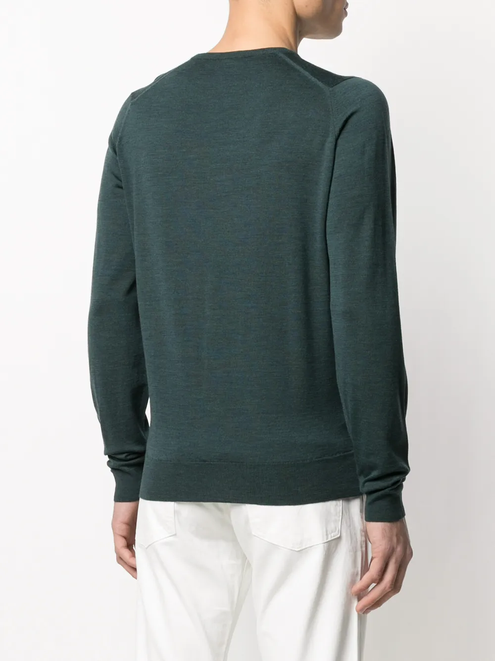 John Smedley Trui met ronde hals Groen