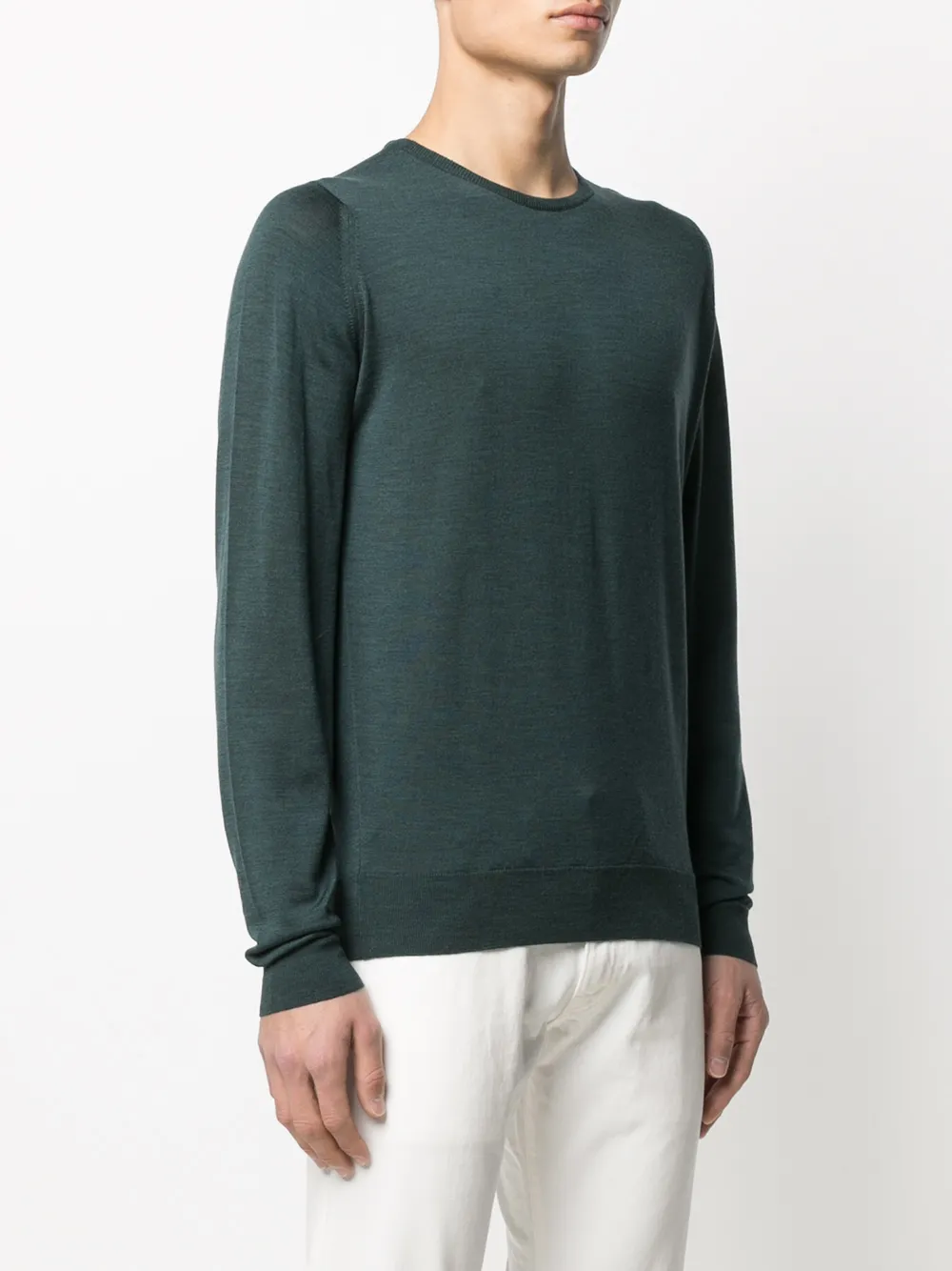  John Smedley Pullover Mit Rundhalsausschnitt   Grün 