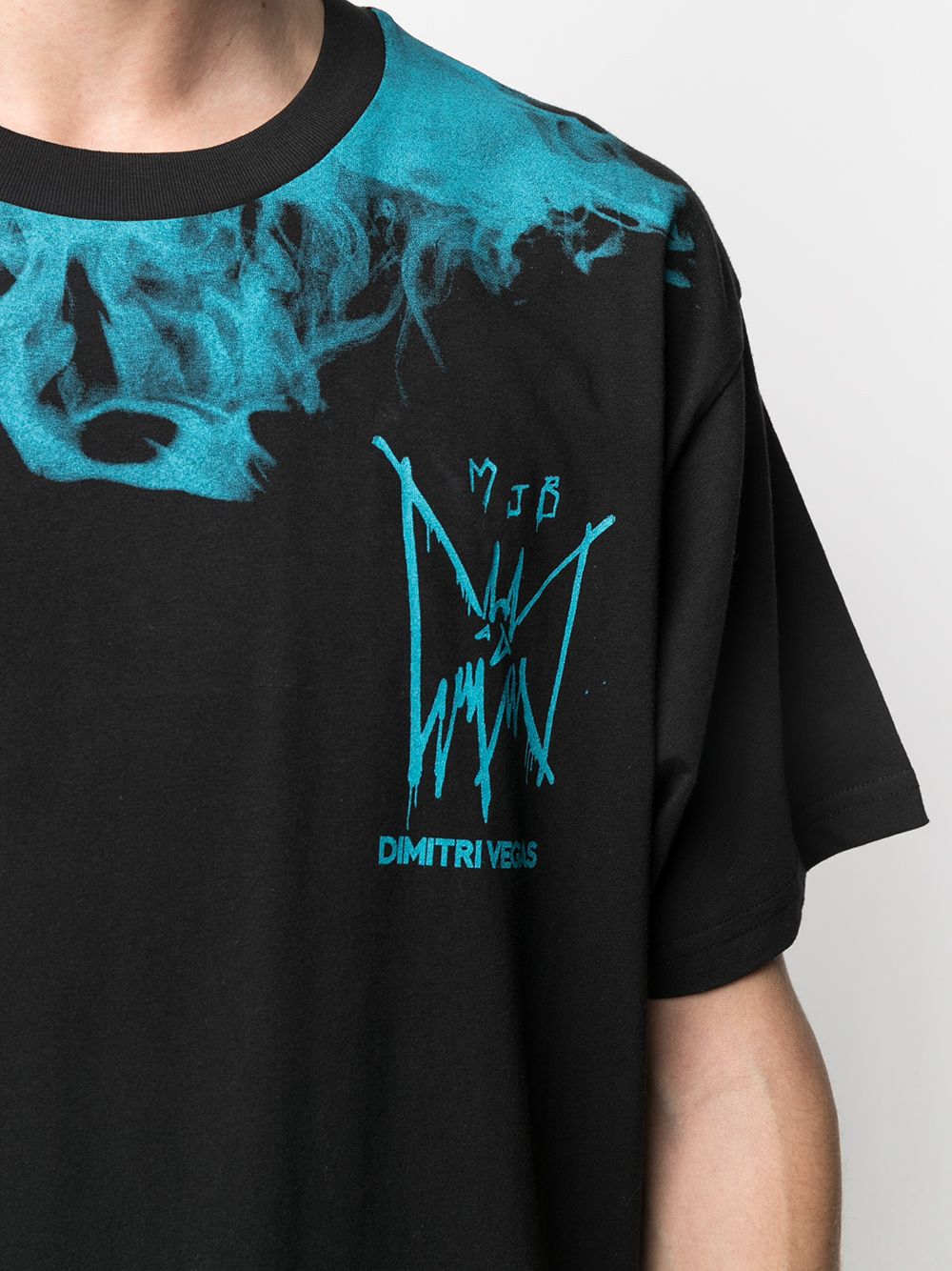 Shop Mjb Marc Jacques Burton Contrasting Smoke Print T-shirt In Black