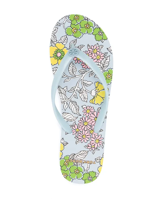 floral print flip flops