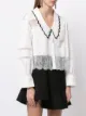 Self-Portrait lace-panel pointed-collar shirt