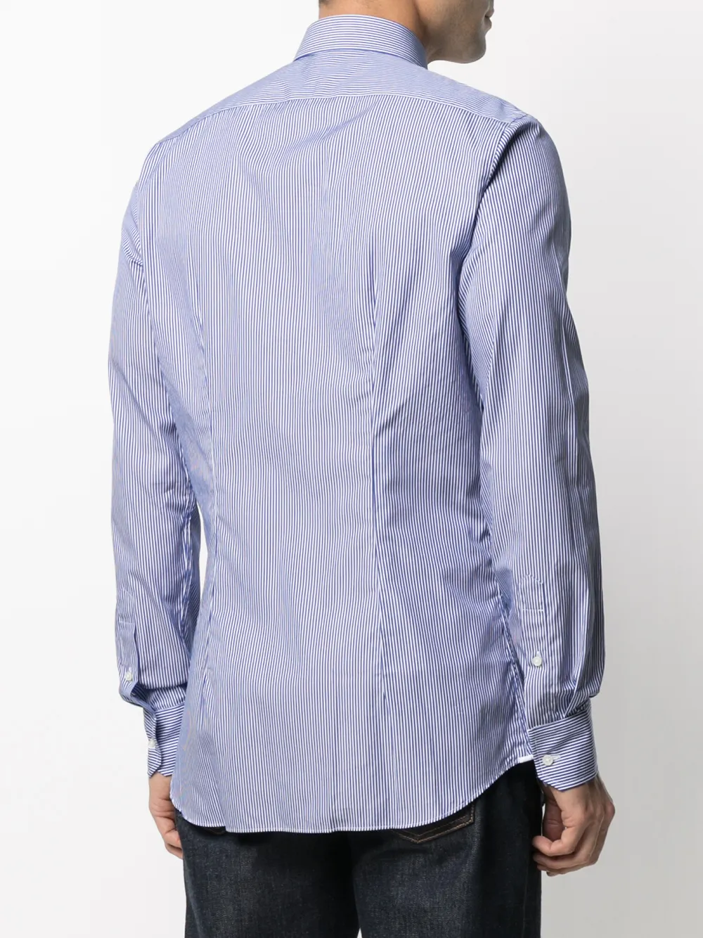 Xacus Overhemd met krijtstreep Blauw