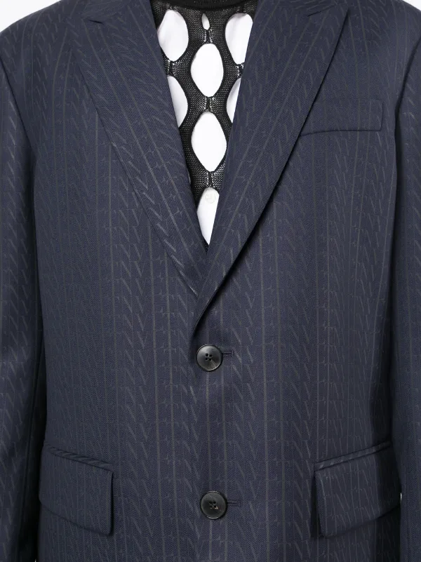 Valentino Garavani VLTN-print single-breasted Suit Jacket | Blue