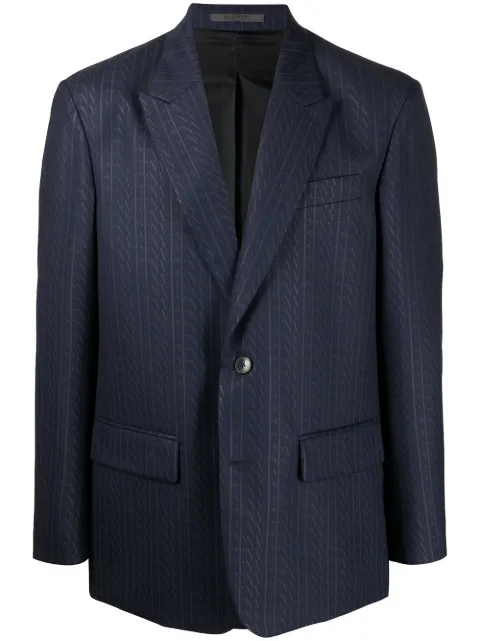 Valentino Garavani VLTN-print single-breasted suit jacket