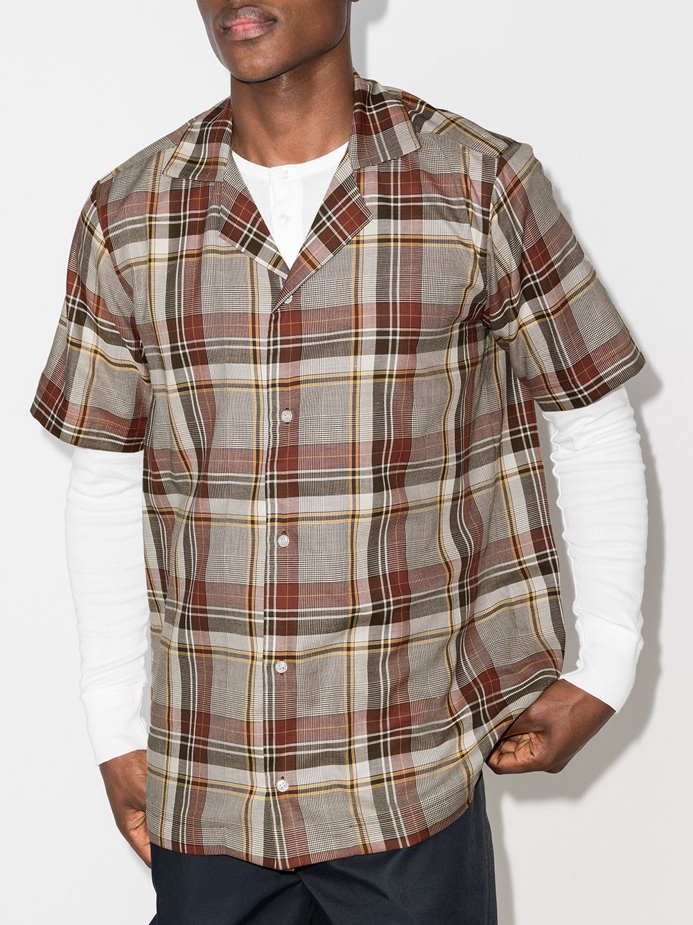 фото Lou dalton camp-collar checked shirt