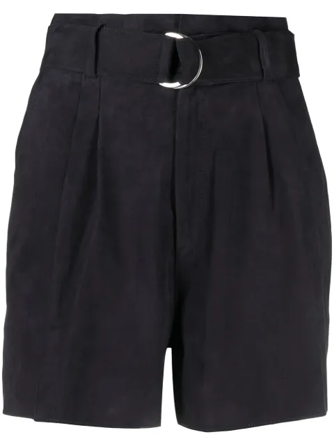 P.A.R.O.S.H. belted suede shorts