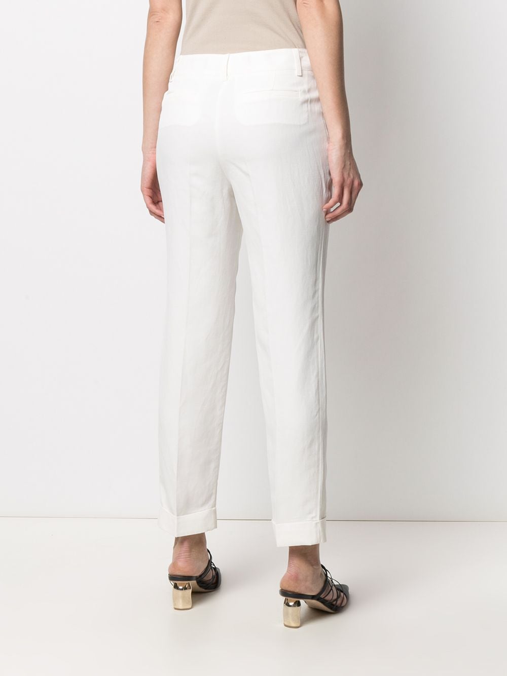 Shop P.a.r.o.s.h Slim-fit Tailored Trousers In White