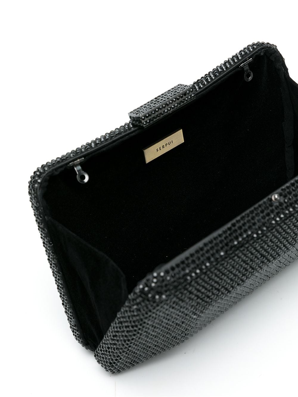 Shop Serpui Mirela Clutch Bag With Crystals In Black