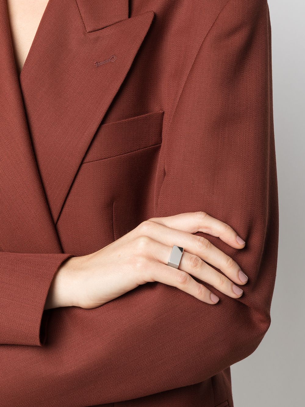 Shop Capsule Eleven Jewel Beneath Signet Ring In Silver