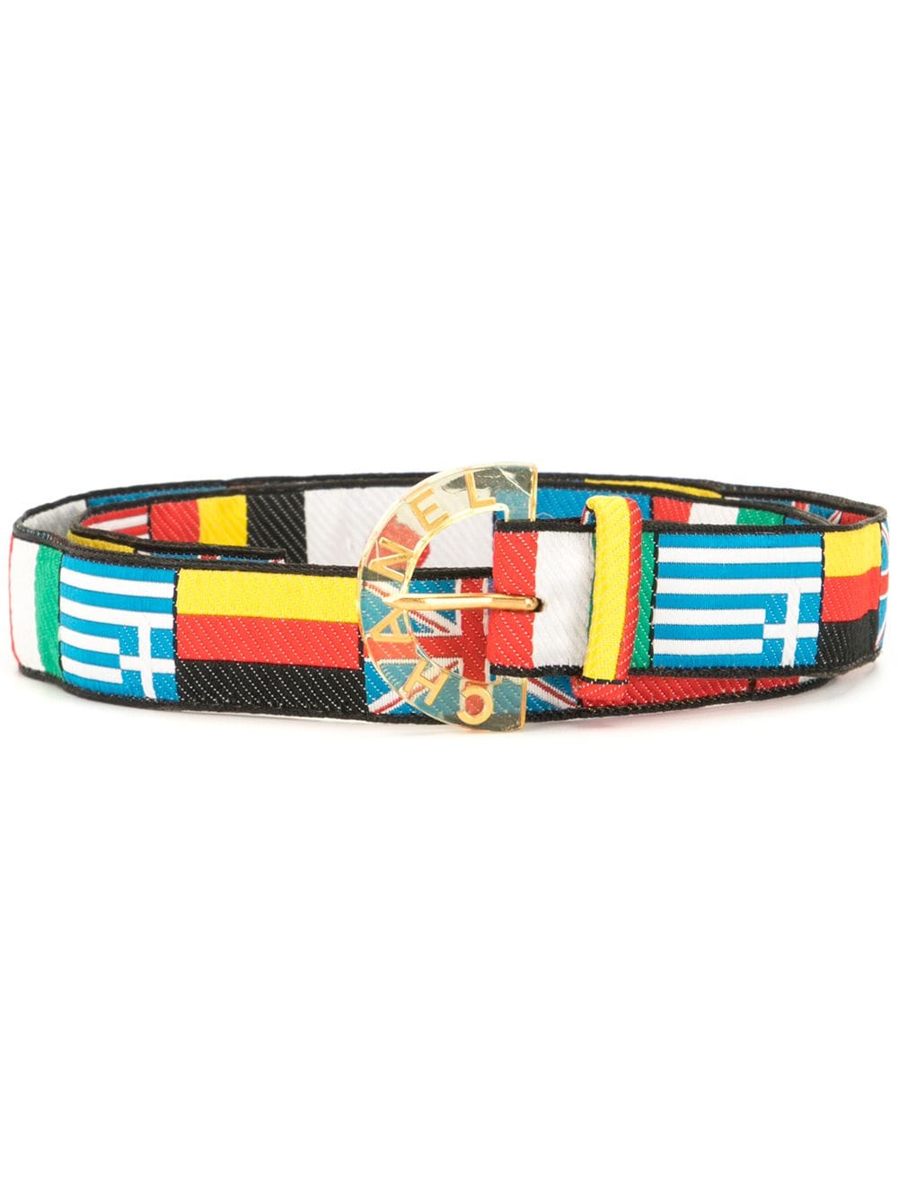 Pre-owned Chanel 2005 Flag Motifs Belt In Black