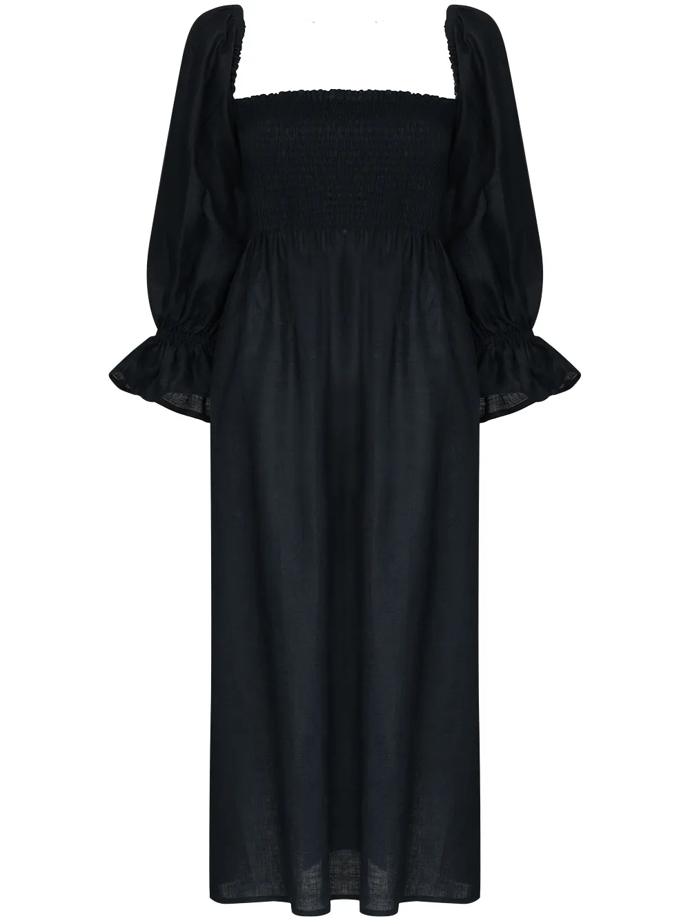 Sleeper Atlanta Linen Midi Dress In 蓝色