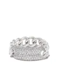 SHAY 18kt white gold ID mini link diamond ring - Silver