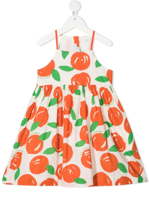 Stella McCartney Kids فستان بطبعة برتقال