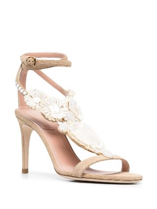 floral-embellished high-heel sandals展示图