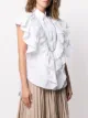 Brunello Cucinelli ruffle-detail short-sleeve blouse
