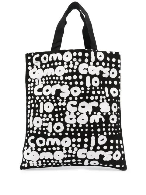 10 CORSO COMO Bolsa tote com logo e estampa de poás
