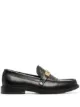 Image 1 of Moschino logo plaque perforated loafers