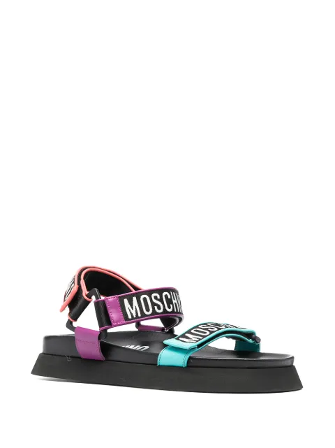 moschino logo print sandals