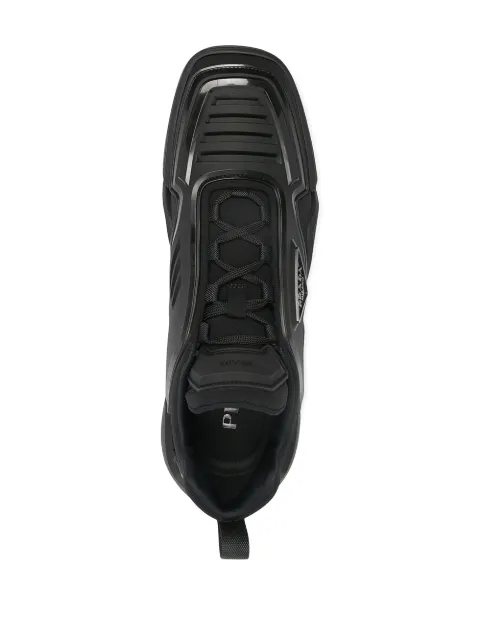 prada techno stretch sneakers on feet