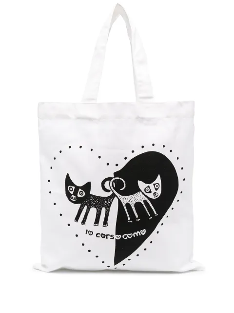 10 CORSO COMO cat heart print tote bag