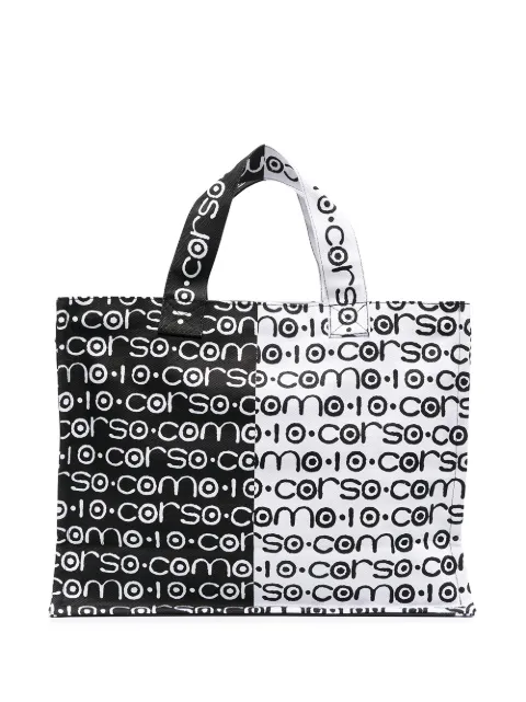 10 CORSO COMO two-tone logo canvas bag