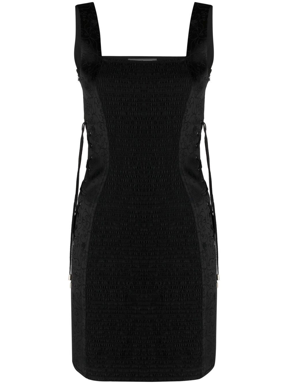 Alberta Ferretti Contrast-panel Mini Dress In Black