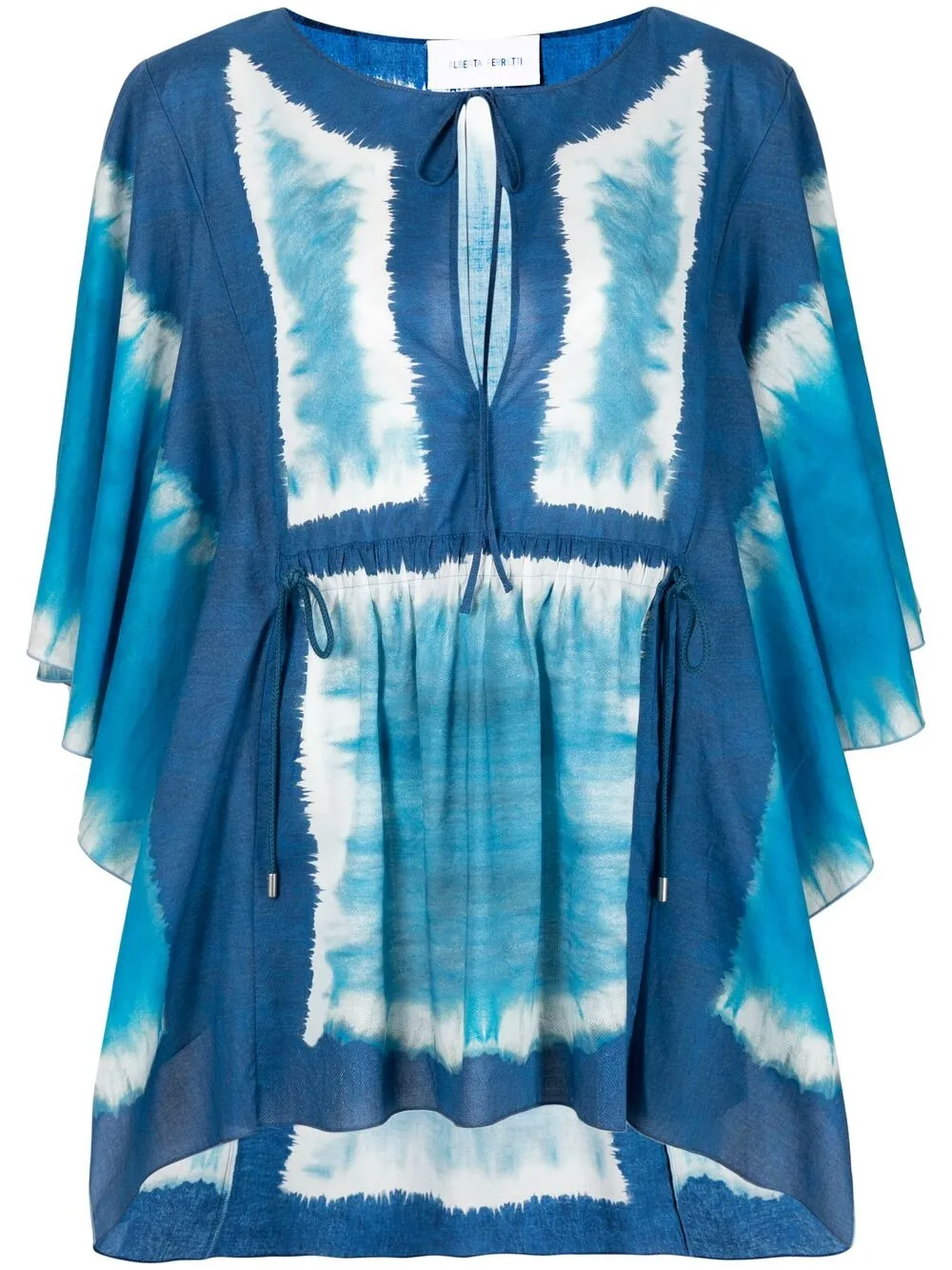 

Alberta Ferretti panelled cotton beach cover-up - Blue