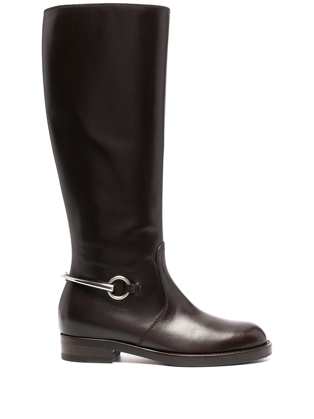 Gucci Buckle-detail Knee-length Boots In Brown