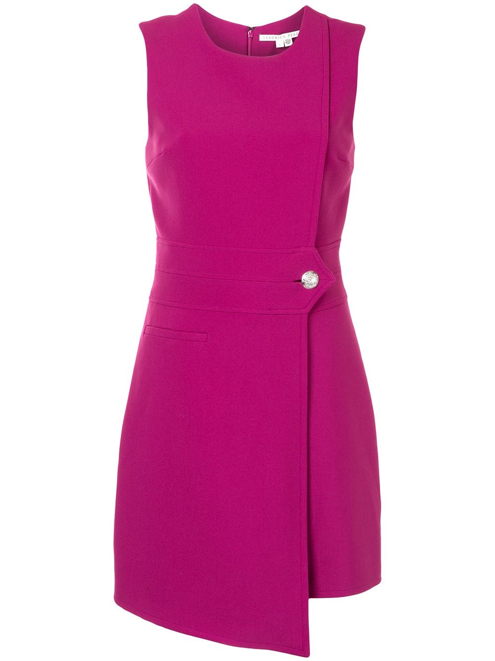 Veronica Beard Asymmetric-hem Button-fastening Dress In Pink