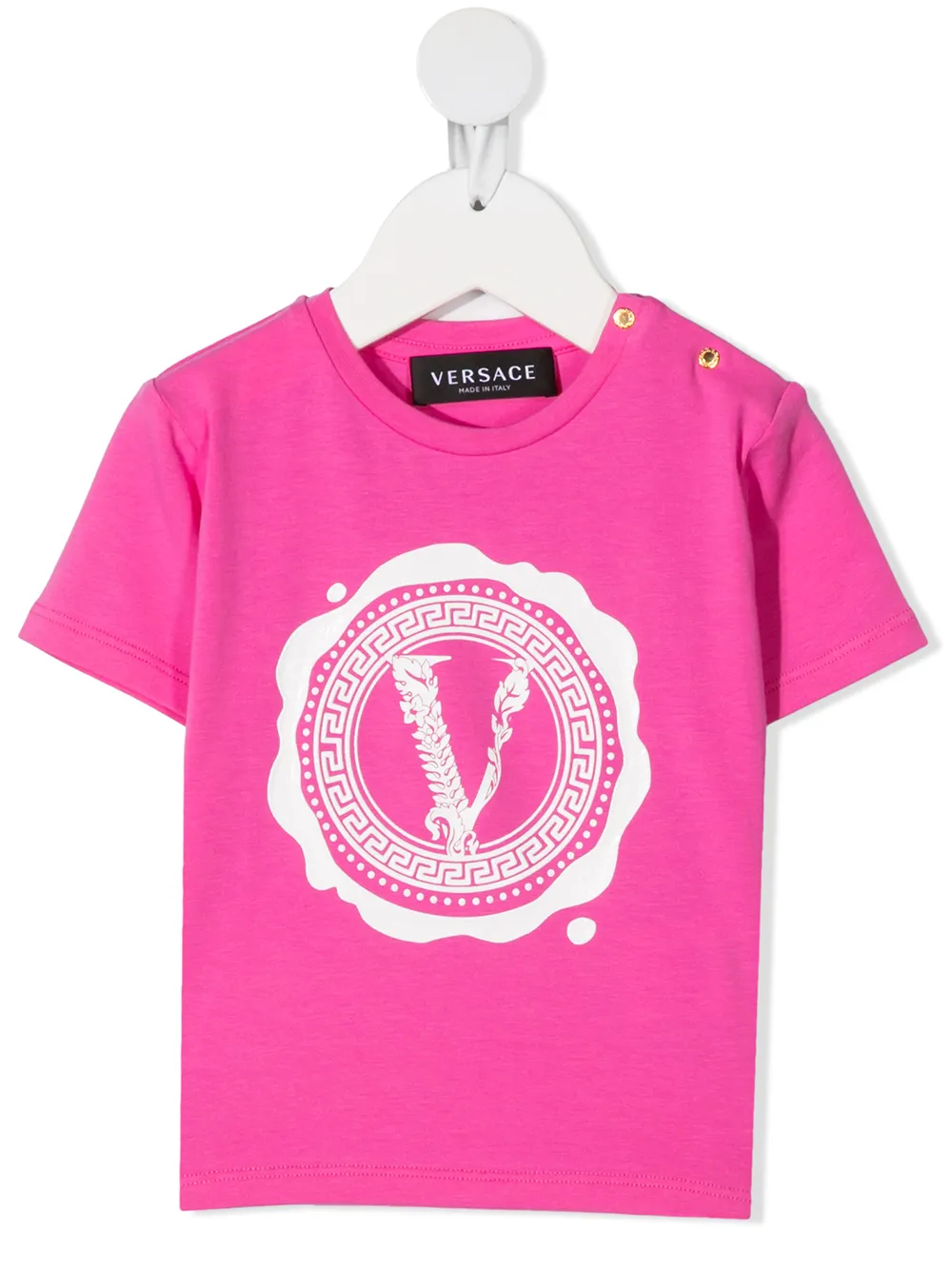 

Versace Kids playera con logo estampado - Rosado