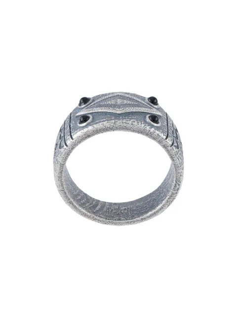 Nialaya Jewelry engraved vintage onyx ring