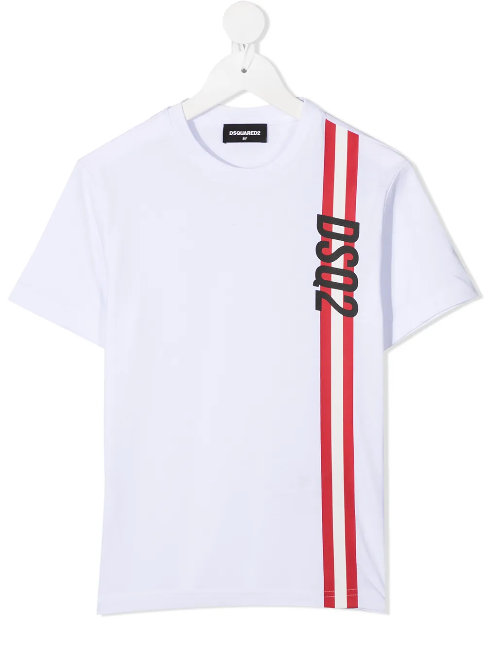 

Dsquared2 Kids playera con logo y detalle de rayas - Blanco