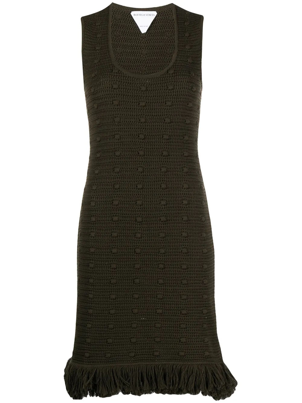 фото Bottega veneta knitted fringe-trim dress