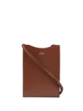 A.P.C. logo-print leather cross body bag - Brown